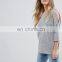 China Product Small Quantity Cutout Soft-touch jersey Top with Dropped shoulders