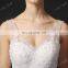 Latest Design Dress Plunge V Neckline Lace Appliqued Tulle Backliess Bridal Wedding Gown