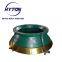 high manganese crusher wear parts bowl liner ,mantle adapt to metso  cone crusher hp5