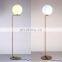 Modern White Glass Globe Shade Floor Lamp Golden Standing Lamp For Bedroom Living Room Home Lighting