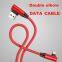 USB Cable Double elbow charging data cable 2.4A suitable for Samsung Huawei Xiaomi With LED Indicator