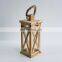 Home Decorative wooden lantern Hemp Candle Holder metal lantern wood