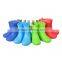 Colorful girls PVC ankle rain boots with side buckle