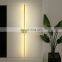 Modern LED Long Size Metal Wall Lamp Golden Black Tube Indoor Wall Lights