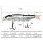 Minnow fishing lure jointed bait soft tail 8.8cm 7.2g many colors spare tails best price with VMC hook