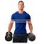 Men's solid color fitness men's breathable round neck sports training tight-fitting cotton t-shirt muscle short sleeves