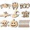 Unfinished Halloween wooden cutouts pumpkin bat wood slices ornaments for festival decoration DIY crafts making