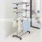 Standing 3 tier rolling collapsible drying rack clothes bathroom stainless steel clothes hanging drying rack