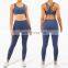 High waist gym athletic woman lady fitness sport bra short long pant exercise legging female yoga set