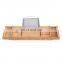 2020 New Natural Bamboo Bathtub Rack Retractable Nordic Light Luxury Bathtub Show Caddy Bamboo Wood Bathtub Caddy
