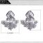Bargain Hot Product Flower Snowflake Shape Cubic Zircona Stones Brass Stud Earrings