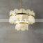 Modern luxury spanish alabaster pendant light for hotel room interior bedroom living room decoration brass round chandelier