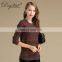 Classic Stripes Style Women's 100% Cashmere Sweater Long Casual Knitted O-Neck Autumn Solid Pattern OEM Service