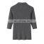 Ladies Pure Cashmere Pullover Spring Half-Sleeve Slim Fit Rib Knitted Polo Neck Sweater Turn-Down Collar Button Casual