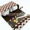 China factory Personalized 3 in 1 blue and white Chevron baby Diaper Bag