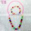 ODM low moq girls accessories colorful resin custom beaded necklace kids plastic bracelet for kids
