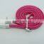 dual color silk braid micro USB flat cable