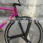 700C Single Speed fixed gear bike aero spoke wheel Steel frameset + carbon fiber handlebar + Zone carbon 3 spoke front wheel