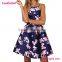 Private Label Sexy Sleeveless Floral Print Women Skate Summer Dress