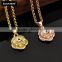 China Wholesale Fashion Women Flower Old Gold Necklace