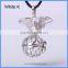 Fashion Jewelry Accessories Hollow Round Copper Angel Wings Harmony Pregnancy Necklace Pendant Charms BAC-M002
