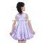 Kid's ballon skirt purple girl party dress for children