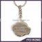 Customized creative design shiny nickle engraved text keychain rings