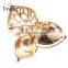 Custom new popular jewellry hollow alloy golden and gun black leaf brooch jewelry