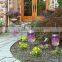 Fancy pink and blue glow frosted glass solar led jars for outdoor decor or night lighting
