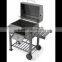 charcoal BBQ grill trolley grill camping grill with side table