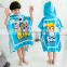Customer demand little penguin velour printed kids hooded bath towel for promotion