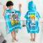 Customer demand little penguin velour printed kids hooded bath towel for promotion