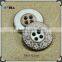 Four holes antique style flat metal buttons