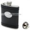stainless steel hip flask with leather covered