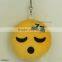 2016 plush Key Chains Emoji Smiley Small pendant Emotion Yellow QQ Expression Stuffed Plush doll toy for Mobile bag pendant