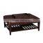 Storage ottoman brown leather ottoman pouf YO7013