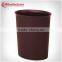 2015 10L Oval Shape SIngle Layer With Leather Cover Plastic Waste Bins in Waste Can Indoor C-137