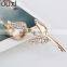 OUXI Fashion Zircon Flower Rhinestone Brooch 60079