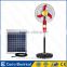 Foshan factory 12v 16" 15w ac dc powered solar fan solar camping fans