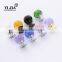 Gold Zinc Alloy Violet Amethyst Glass Cabinet Knob