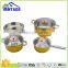 7pcs stainless steel cookware set with copper plating handle