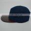 Denim 5 panels Hat flat bill leather brim