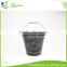 shabby black cheap outdoor galvanized metal bucket vase with wooden handle