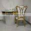 Hot selling Brushed Gold modern glass and stainless steel coffee table