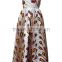 White Peacock Feathers African Print Patterns Faux Wrap Maxi Dress African Dashiki HSd5030