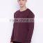 Maroon Sweatshirt Round Neck Long Sleeves Custom Color Plain Mens Casual Autumn Sweater 260G Cotton Fleece Fashion Solid Sweater