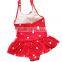 Baby Girl Red Swimsuit Polka Dot Beachwear Match Headband Wholesale