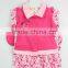 6TB1-115 Rose Red Plain Winter Knitted Baby Clothes Set New Born Baby Set