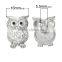 Zinc Based Alloy & Polymer Clay Buttons Fit Snap Button Bracelets Halloween Owl Silver Tone White Clear Rhinestone