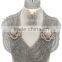 Gold Tone 14layers Grey Crystal Beads Brooches Nigerian Jewelry Set